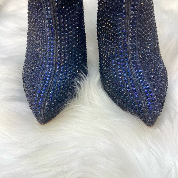Jessica Simpson Vianne Stiletto Crystal Embellishment Ankle Booties Navy 7 - Picture 4 of 8